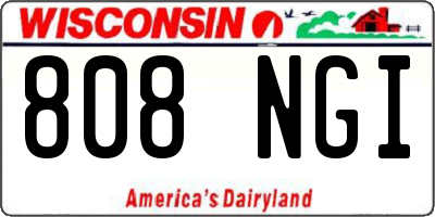 WI license plate 808NGI