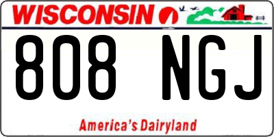 WI license plate 808NGJ