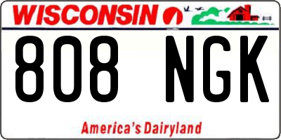 WI license plate 808NGK
