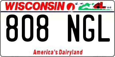WI license plate 808NGL