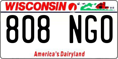 WI license plate 808NGO