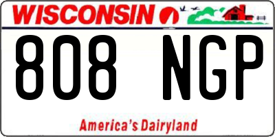 WI license plate 808NGP