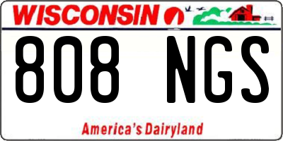 WI license plate 808NGS