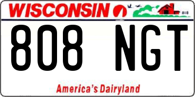 WI license plate 808NGT