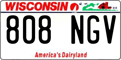 WI license plate 808NGV