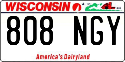 WI license plate 808NGY