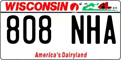 WI license plate 808NHA