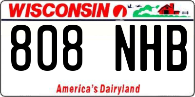 WI license plate 808NHB