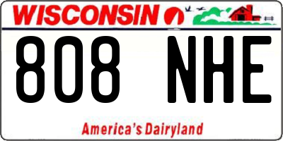 WI license plate 808NHE
