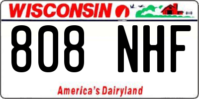 WI license plate 808NHF