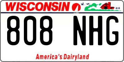 WI license plate 808NHG