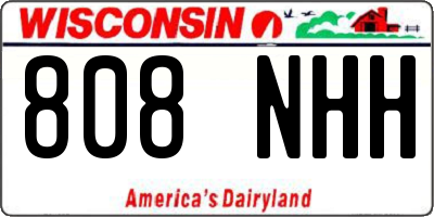 WI license plate 808NHH
