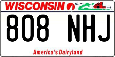 WI license plate 808NHJ