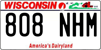 WI license plate 808NHM