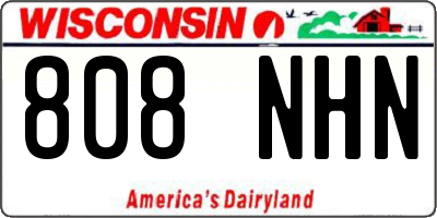 WI license plate 808NHN