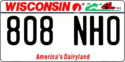 WI license plate 808NHO