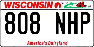 WI license plate 808NHP