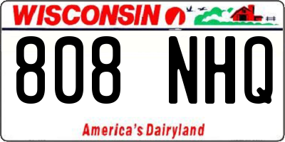 WI license plate 808NHQ
