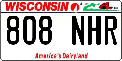 WI license plate 808NHR