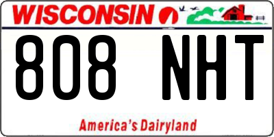 WI license plate 808NHT
