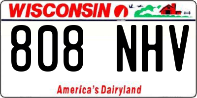 WI license plate 808NHV