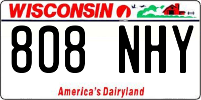 WI license plate 808NHY