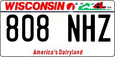 WI license plate 808NHZ