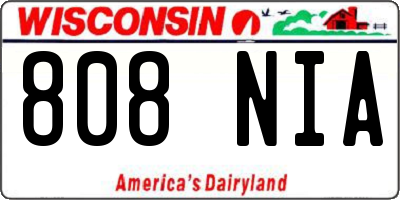 WI license plate 808NIA