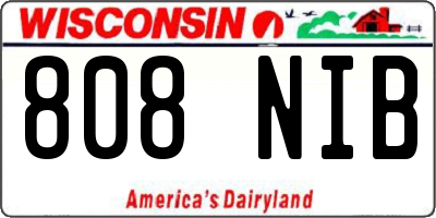 WI license plate 808NIB