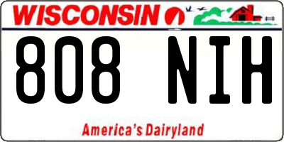 WI license plate 808NIH