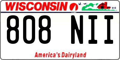 WI license plate 808NII