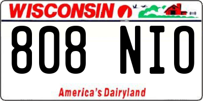 WI license plate 808NIO
