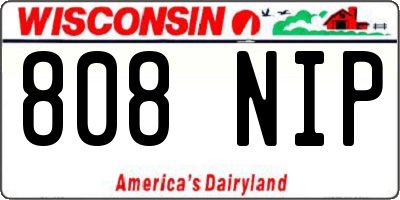 WI license plate 808NIP
