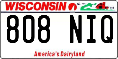 WI license plate 808NIQ