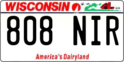 WI license plate 808NIR
