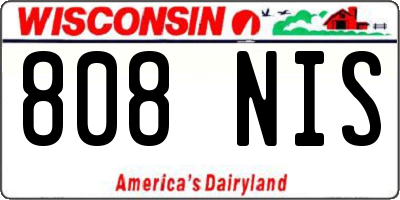 WI license plate 808NIS