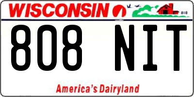 WI license plate 808NIT