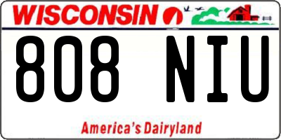 WI license plate 808NIU