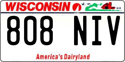 WI license plate 808NIV