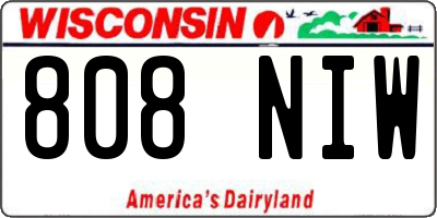WI license plate 808NIW