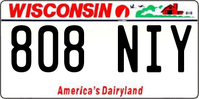 WI license plate 808NIY