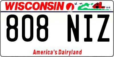 WI license plate 808NIZ