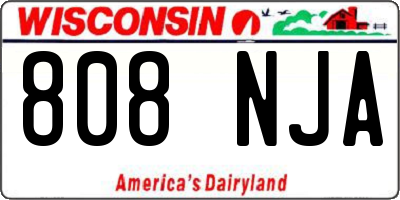 WI license plate 808NJA