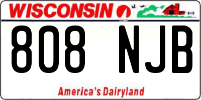 WI license plate 808NJB