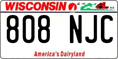 WI license plate 808NJC