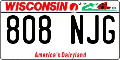 WI license plate 808NJG