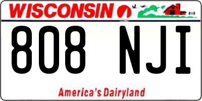 WI license plate 808NJI