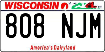 WI license plate 808NJM