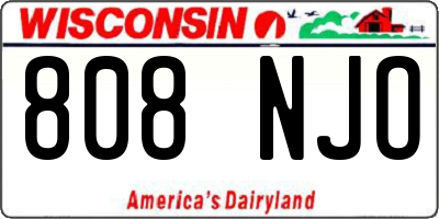 WI license plate 808NJO