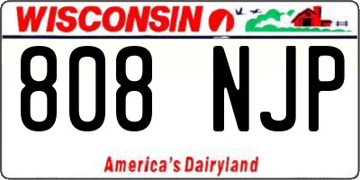 WI license plate 808NJP